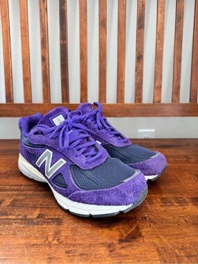 New Balance 990V4 Men’s Teddy Santis Purple Fuzzy Suede Sneakers